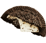 Half of a sandwich cookie